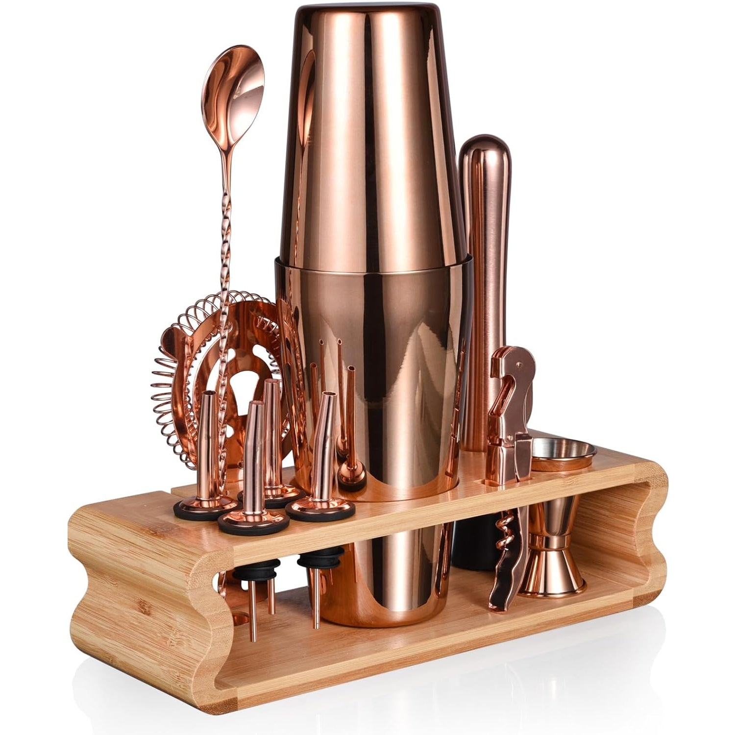 12tlg Barkeeper Kit 550ML/750ML Edelstahl Cocktail Shaker Set Rosegold