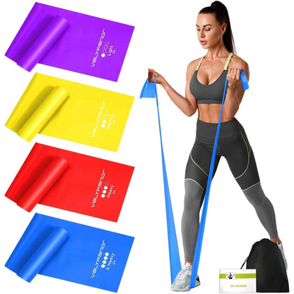 Widerstandsbänder 4er Set 2m Fitnessbänder für Muskelaufbau