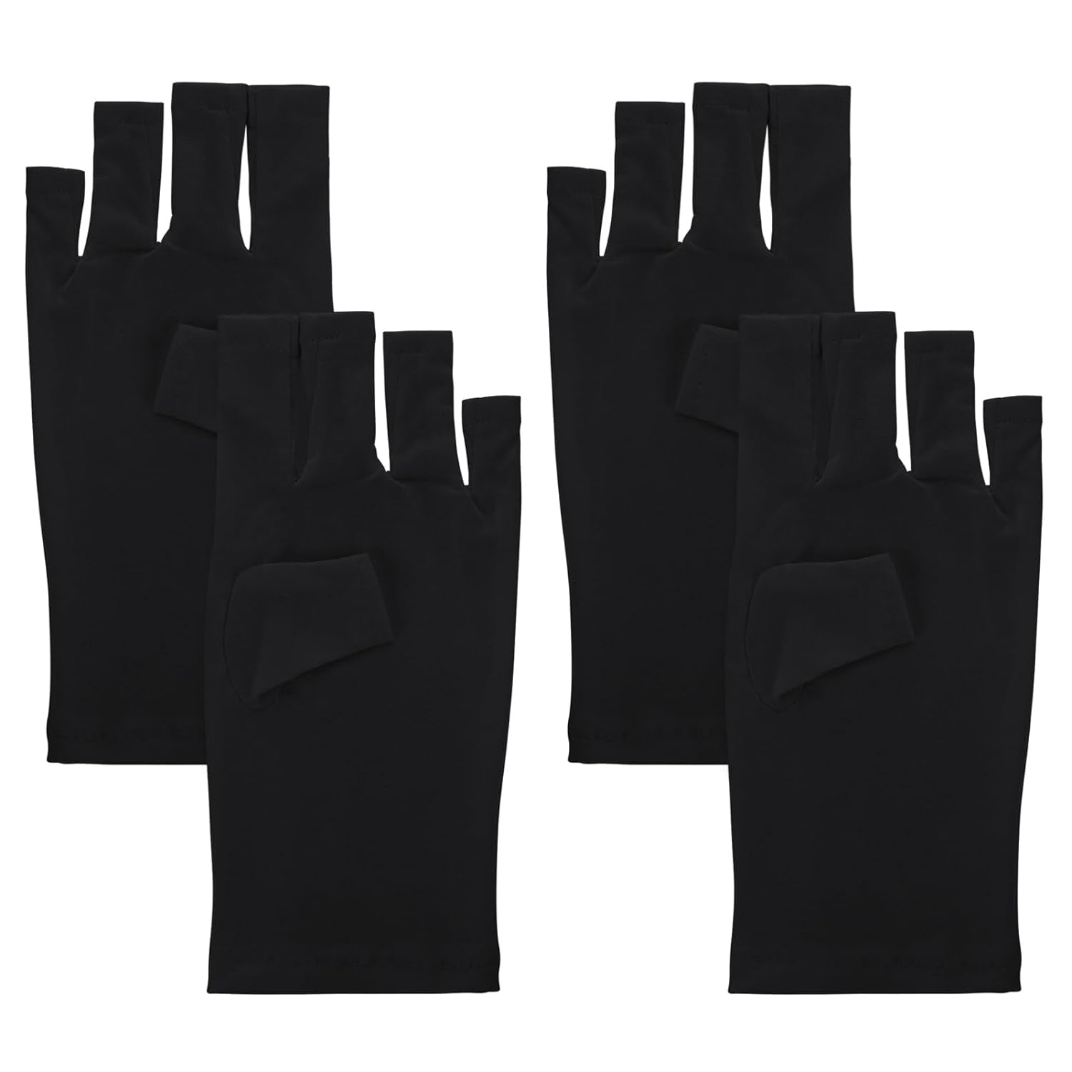 Professionelle UV-Schutzhandschuhe UPF50+ für Gel-Nagellampen 2er Set Schwarz