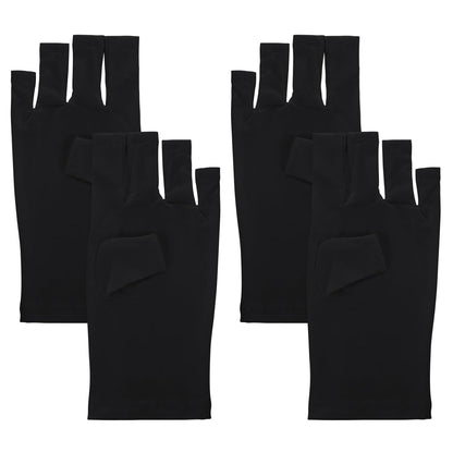 Professionelle UV-Schutzhandschuhe UPF50+ für Gel-Nagellampen 2er Set Schwarz