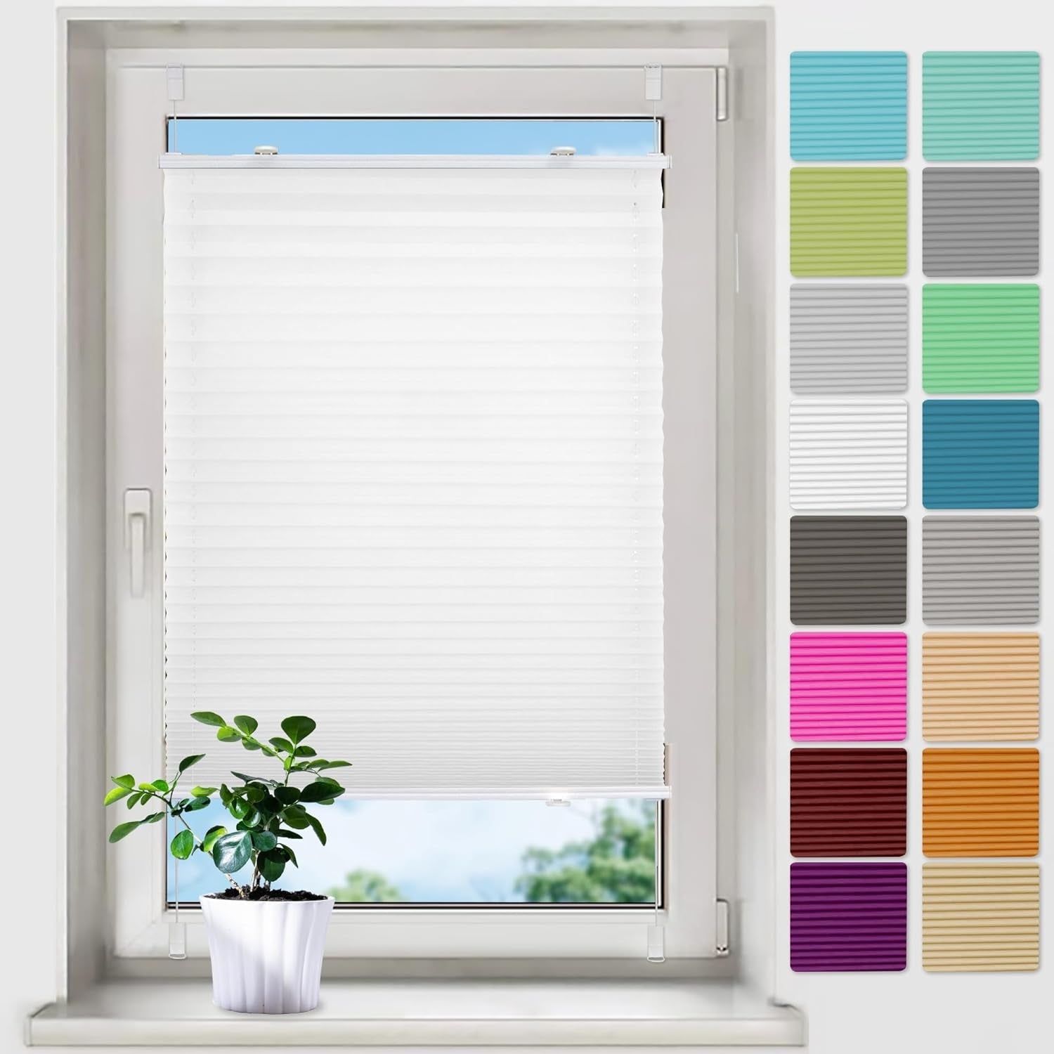 Rollos ohne Bohren Klemmrollos Fenster Plissee Klemmfix