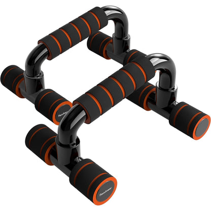 Schwarz Orange Push Up Stand Bars 250g Liegestützgriffe Harzschaft Rutschfest