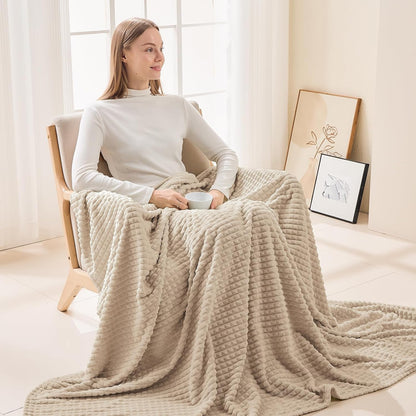 Bettdecke Kuscheldecke Flauschig 150 x 200 cm Beige