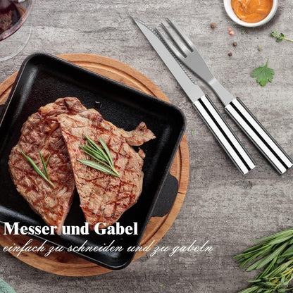 Premium Grillbesteckset Silber Edelstahl 38 teilig Perfekte Geschenke für Männer
