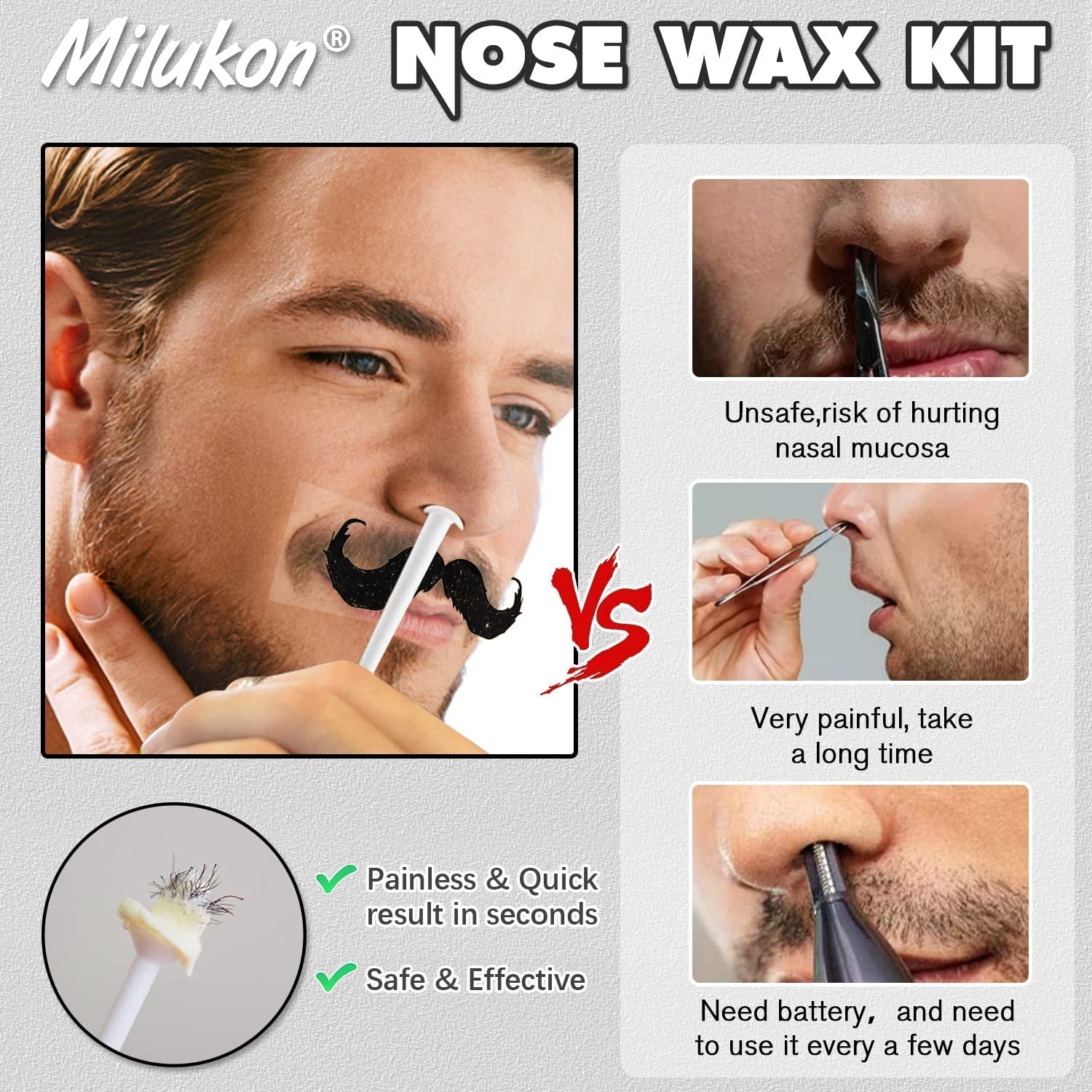 Nose Wax Kit Nasenhaar Wachs Haarentfernung Set 20 Nutzungen