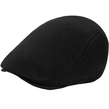 Schiebermütze Herren Hut Herren Schwarz Cap 100% Baumwolle