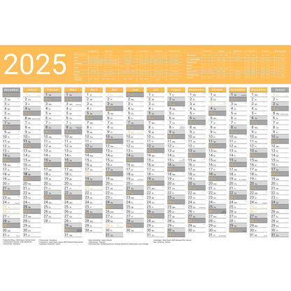 Kalender 2025 Wandkalender groß | Familienkalender | Jahreskalender 97x67 cm | Inkl. Feiertage nach Bundesländern | Wochenplaner