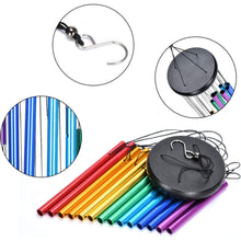 Regenbogen Windspiele 72cm 14 Aluminiumrohre Memorial für Draußen mit Haken
