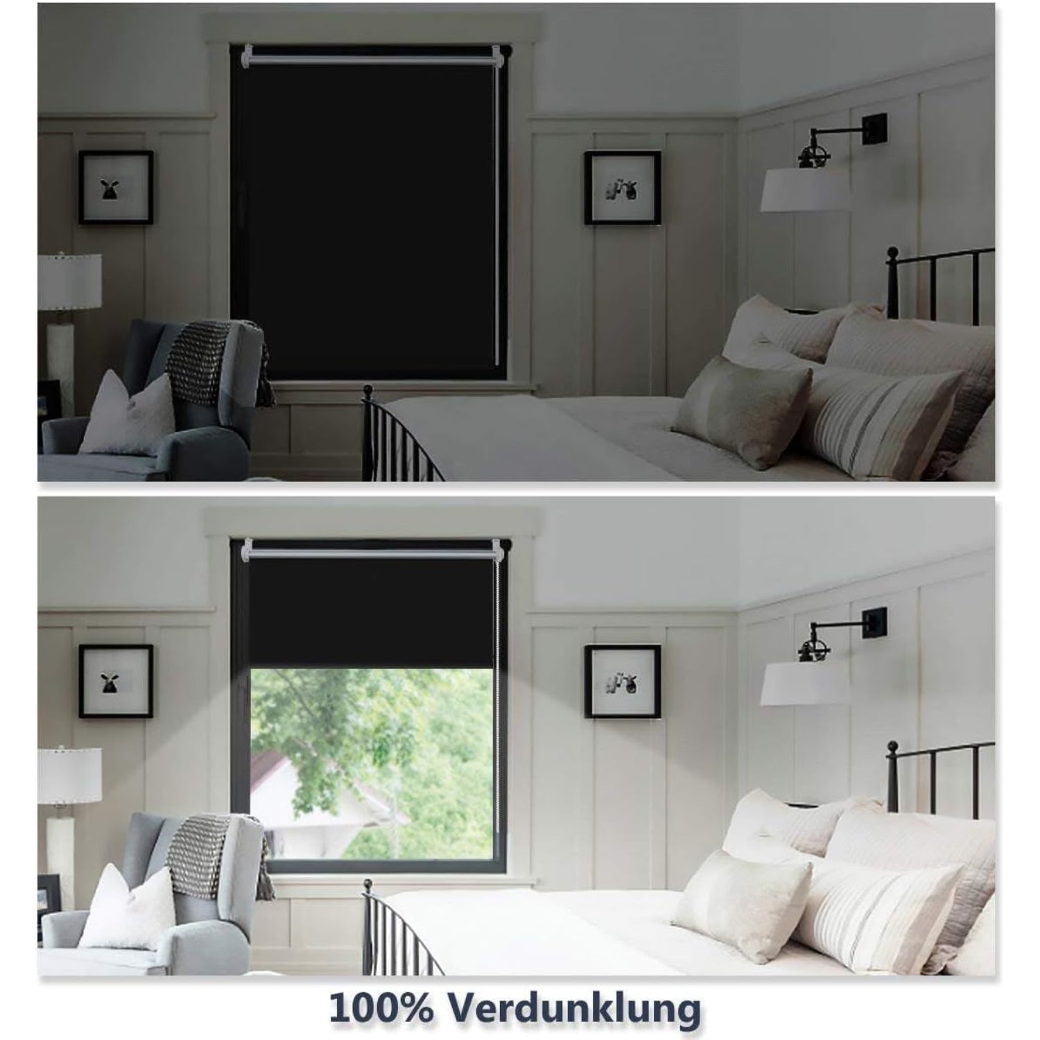 Verdunklungsrollo ohne Bohren 60x150cm Rollos für Fenster