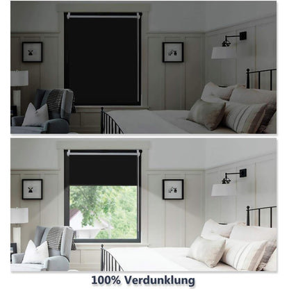 Verdunklungsrollo ohne Bohren 60x150cm Rollos für Fenster