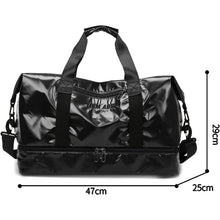 Schwarz Gym Bag Groß Wasserdicht mit  Nassfach Sporttasche Reisen Fitness