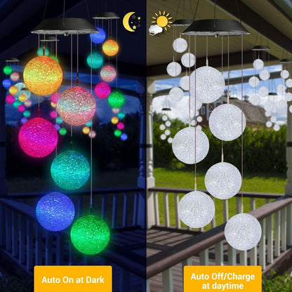 Buntes Solar Windspiel 6 LED Garten Wasserdicht