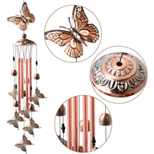 Schmetterling Design Windspiel Messingrohre Glücksperlen Außendekoration