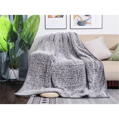 Sherpa Kuscheldecke Flauschig Sofadecke Weich Grau 130x150cm