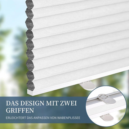 Plissee ohne Bohren Verdunkelung Thermo Wabenplissee 90x220