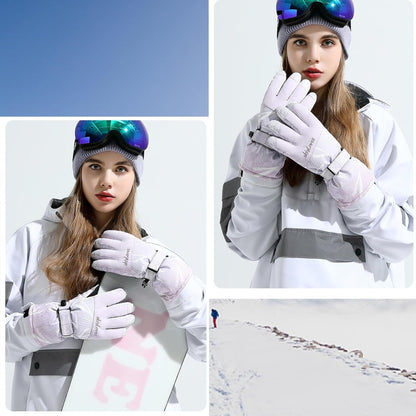 Touchscreen Winterhandschuhe Damen Lila Violett Wasserdicht Snowboard