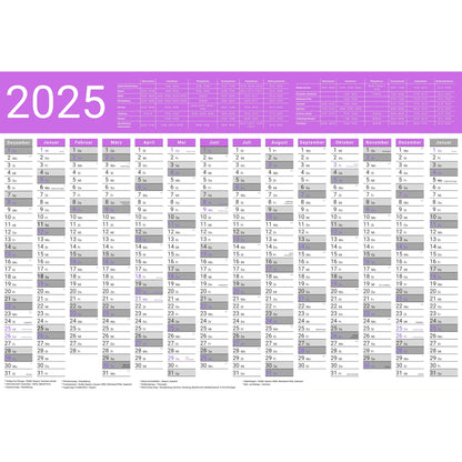 Kalender 2025 Wandkalender groß | Familienkalender | Jahreskalender 97x67 cm | Inkl. Feiertage nach Bundesländern | Wochenplaner