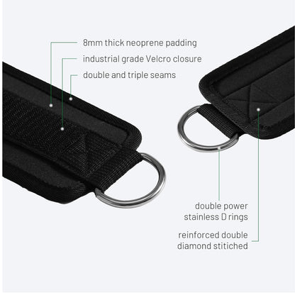 Premium Fußschlaufe Kabelzug Fitness Anklestraps verstellbar