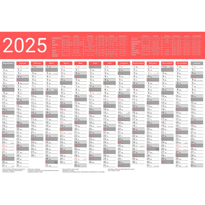 Kalender 2025 Wandkalender groß | Familienkalender | Jahreskalender 97x67 cm | Inkl. Feiertage nach Bundesländern | Wochenplaner