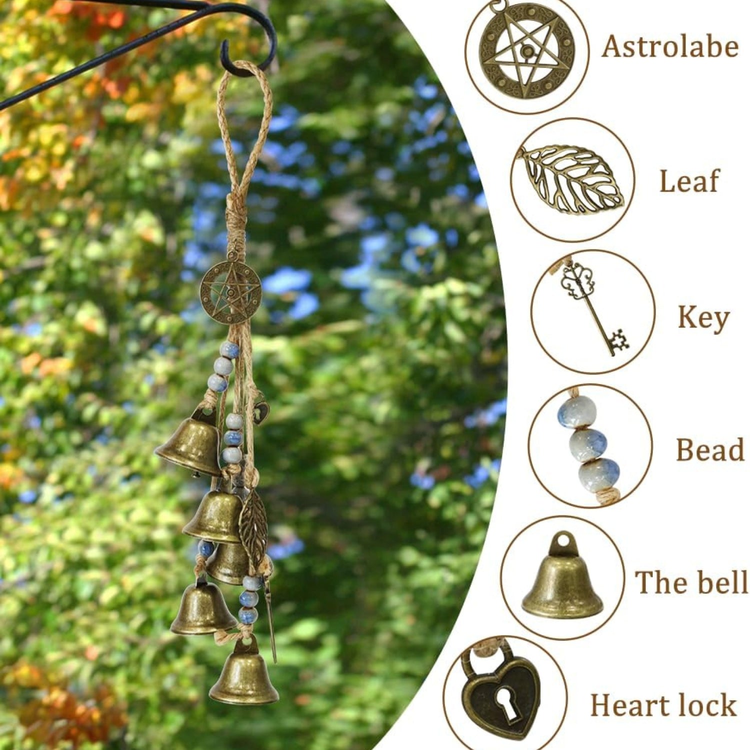 Metall Hexenglocken Windspiel 38mm für Garten Harmonische Klangdekoration