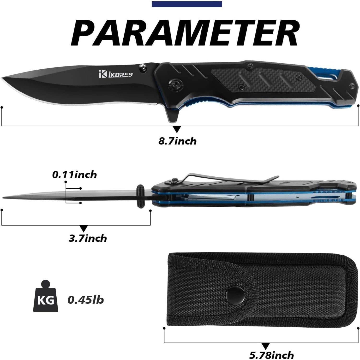 Klappmesser Einhandmesser Taschenmesser mit Nylonscheide