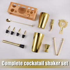 Gold Edelstahl Cocktail Shaker Set 550ML/750ML 12tlg Bar Tool Kit