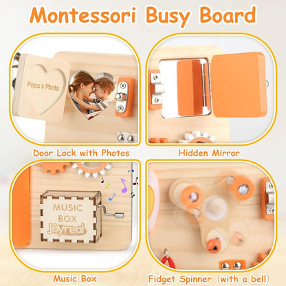 Busy Board Montessori Holz Motorikbrett Sensorik Spielzeug ab 1 Jahr