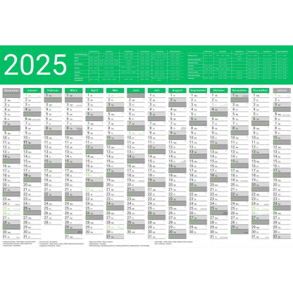 Kalender 2025 Wandkalender groß | Familienkalender | Jahreskalender 97x67 cm | Inkl. Feiertage nach Bundesländern | Wochenplaner