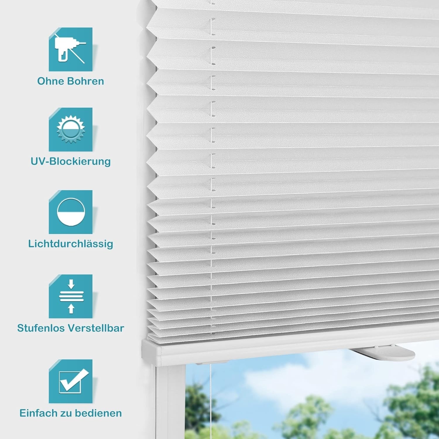 Rollos ohne Bohren Klemmrollos Fenster Plissee Klemmfix