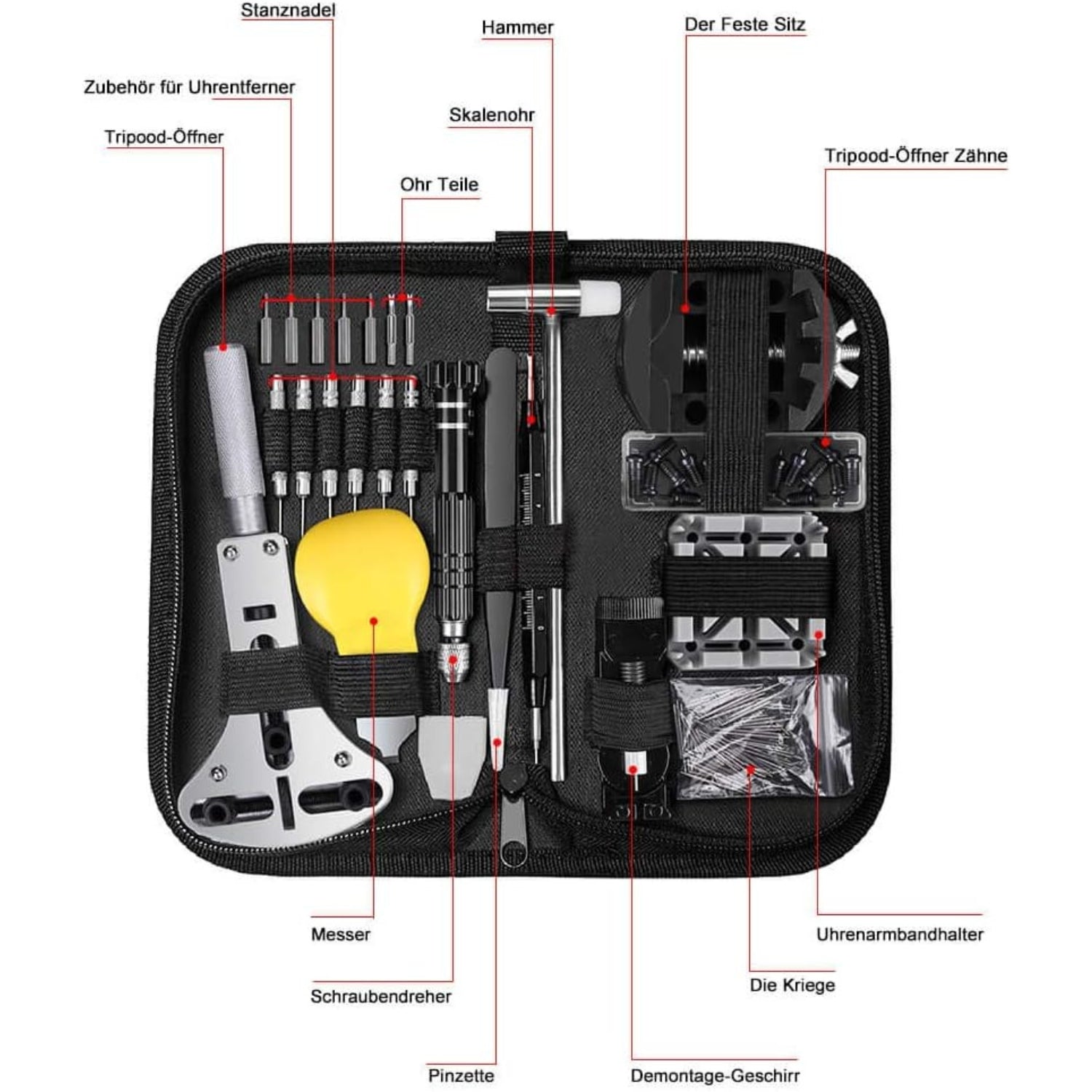 Uhrmacherwerkzeug Set 153 Uhrenwerkzeug Profi Gehäuseöffner