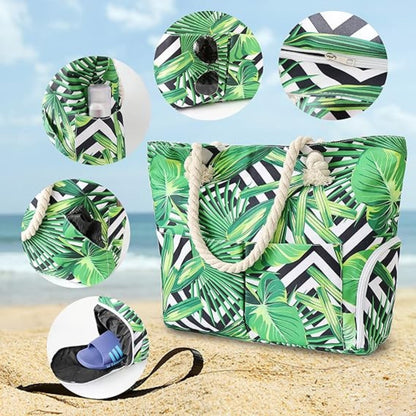 Wasserdichte Strandtasche XXL 30L Schuhfach Reißverschluss für Strand Reisen