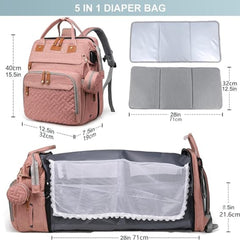 Wickelrucksack Rosa Abnehmbares Klappbett USB Ladeanschluss Multifunktional