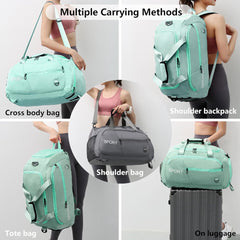 40L Wasserdicht Sporttasche Schuhfach Nassfach Rucksack Grün