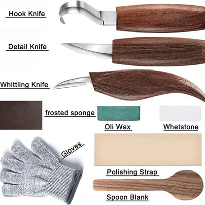 Holzschnitzwerkzeug Set Basteln Erwachsene Schnitzset 11tlg