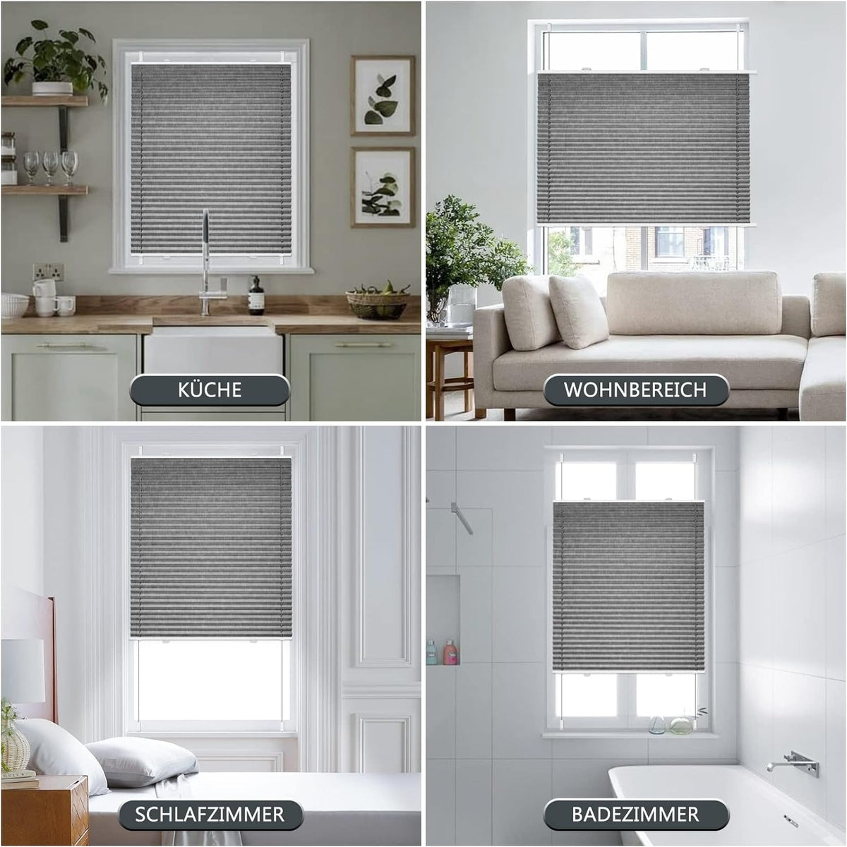 plissee klemmfix ohne bohren  fenster verdunkelung 100x140cm