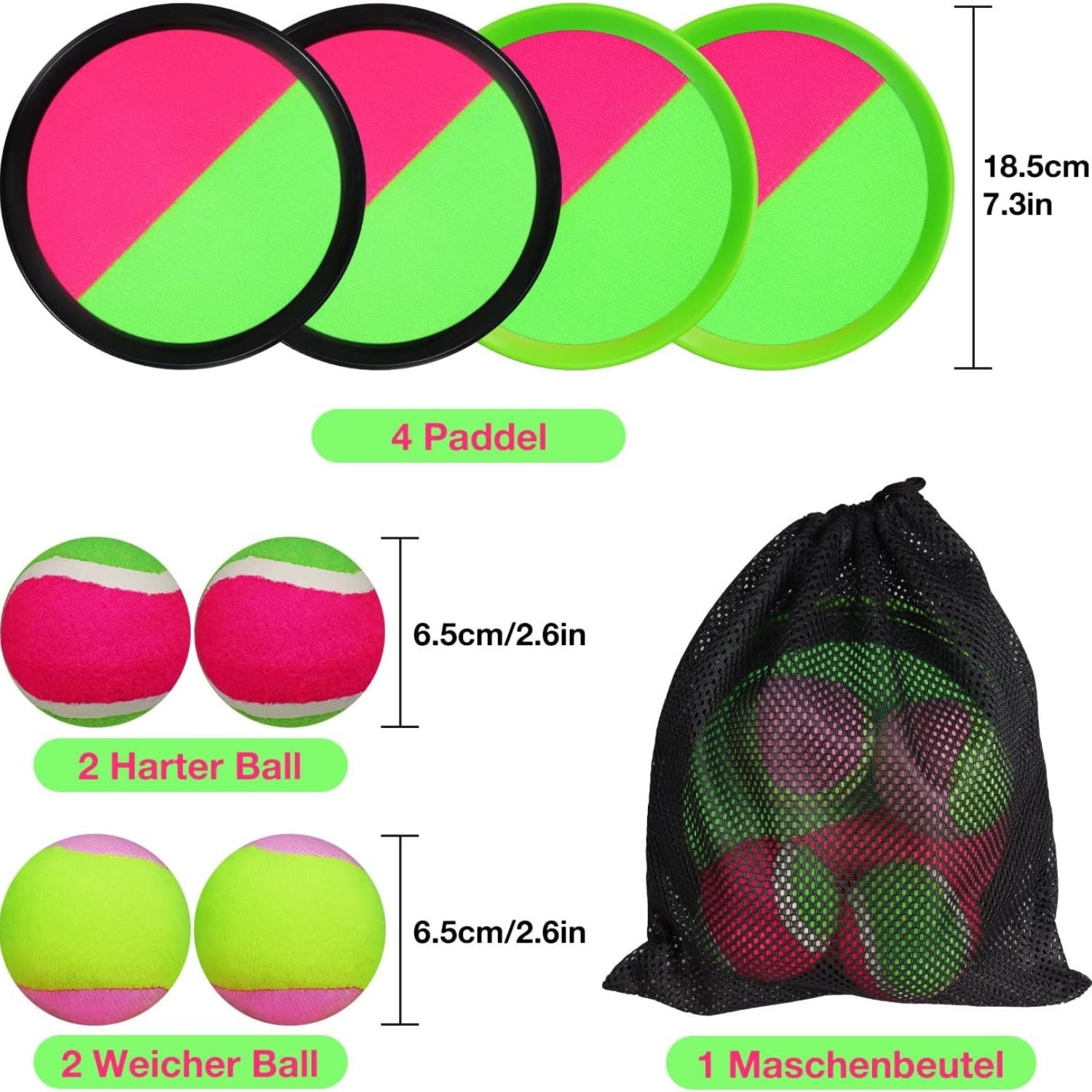 Outdoor Spielzeug Klettballspiel Fangballspiel mit 4er Set