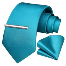 Hellblau Krawattenset mit Einstecktuch