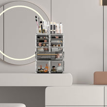 Schminkaufbewahrung XXL 4 Lagen Transparent Organizer Große Kapazität Elegant