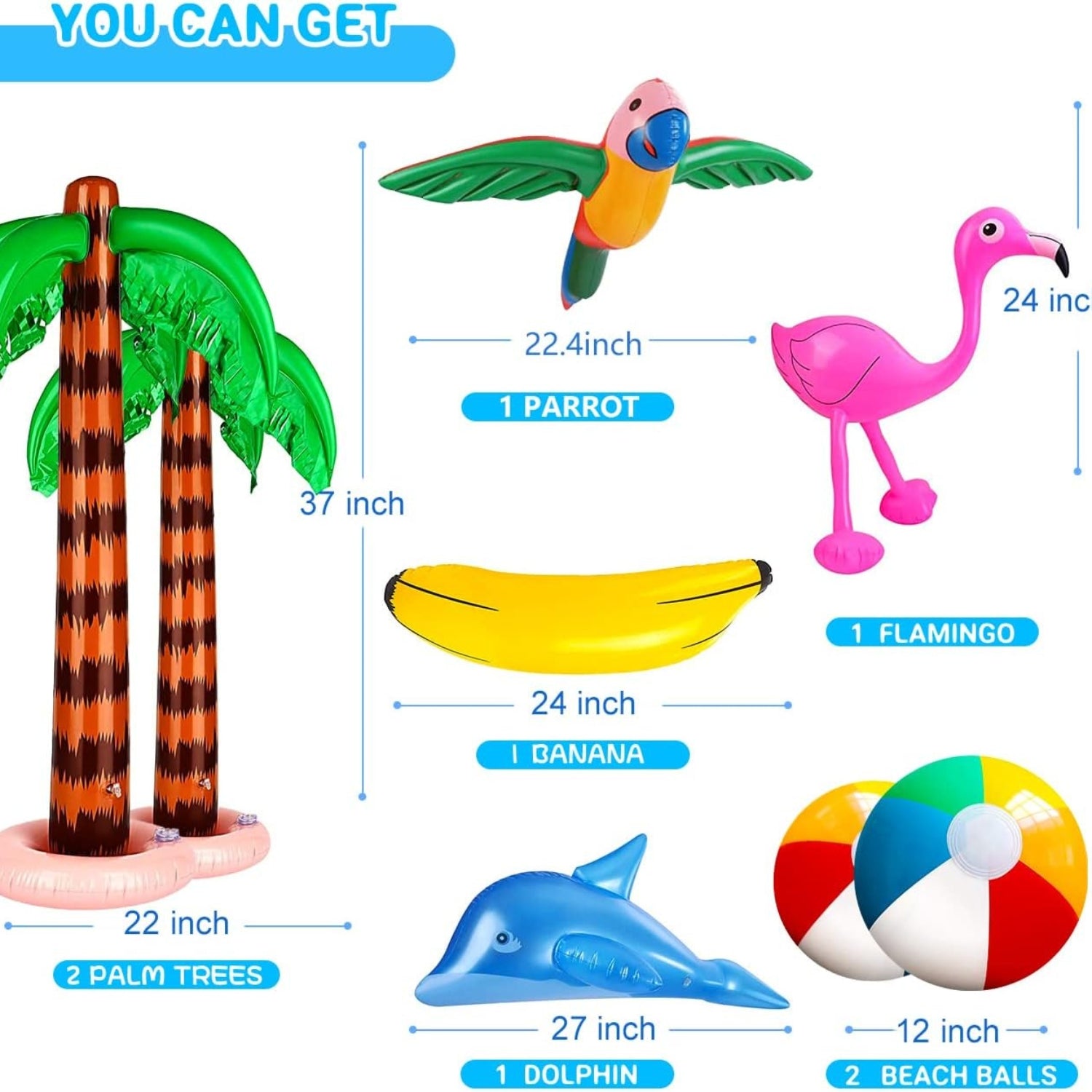 Poolspielzeug Strandspielzeug aufblasbare Palmen Flamingo