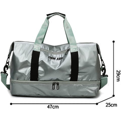 Grün Gym Bag Groß Wasserdicht Schuhfach Nassfach Sporttasche für Reisen Fitness