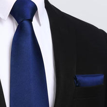 Blau Krawattenset mit Einstecktuch