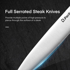 Premium Messerblock mit Messer Steakmesser Set 9-teiliges