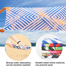 Großes Mikrofaser Strandtuch Blau Weiß 180x90