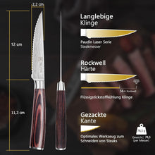 Steakmesser Set 6 teiliges Messer Set Klinge Holzgriff