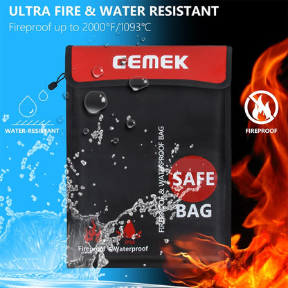Feuerfeste Dokumententasche Set Wasserdicht 38x28cm & 23x18cm, für Wertsachen