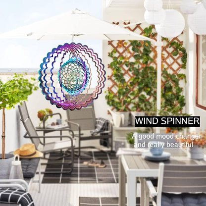 3D Edelstahl Windspiel 25cm Garten Fenster