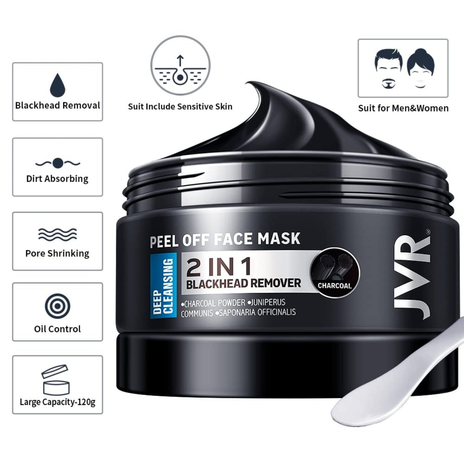 Peel Off Bambuskohle Maske Tiefenreinigung Mitesser Entfernung Ölkontrolle 120ml