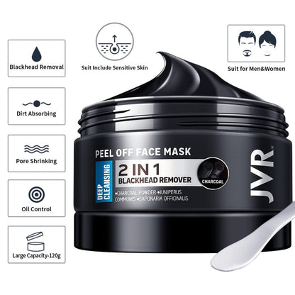 Peel Off Bambuskohle Maske Tiefenreinigung Mitesser Entfernung Ölkontrolle 120ml
