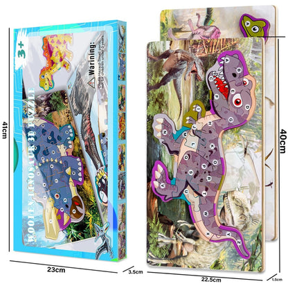 Montessori Dino Puzzle Holz 26Teile Lernspiel ab 2 Jahre