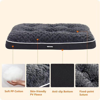 Hundematte für große Hunde 105cm Hundebett waschbar Grau